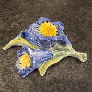 Hand-made Italian Morning Glory Candle Holder